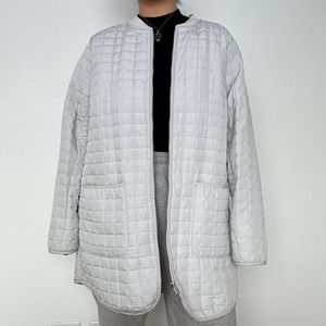 Athletic Works Quilted White/Gray Lightweight Jacket Women's XXL